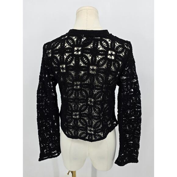 H&M Divided Black Crochet Cardigan – Size S - Picture 3 of 6
